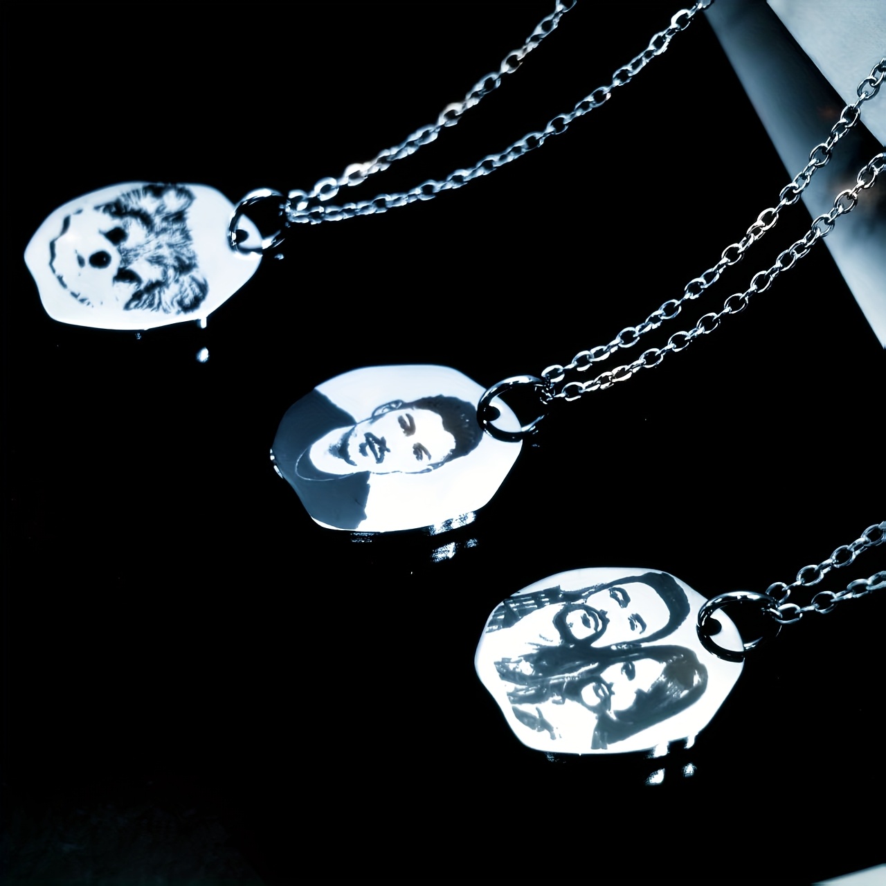 Custom Engraved Photo Pendant Necklace Stainless Steel Jewelry